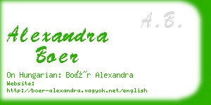 alexandra boer business card